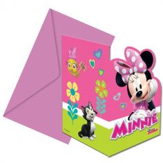 6 Cartes d'Invitation + Enveloppes - Minnie Mouse de Disney Junior