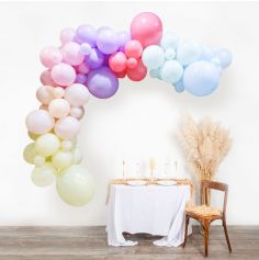 Kit Arche 82 Ballons - Multicolore - Collection Mahault Pastel et Or