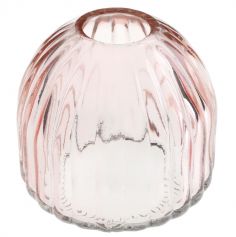 Utilisez ce magnifique vase rond en verre de couleur parme pour vos événements | jourdefete.com