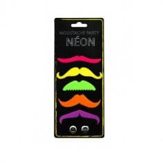 5 Moustaches Colorées Fluo