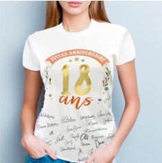 T-Shirt à dédicacer pour femme - 18 ans