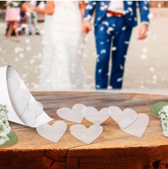 Sachet de confettis Cœurs blancs - Vive les mariés