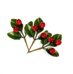 3 petites branches décoratives de Noël avec baies givrées | jourdefete.com