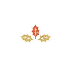 12 confettis de table feuilles de houx rouges et dorés | jourdefete.com