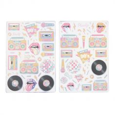 Un pack de 100 stickers holographiques pour votre fête sur les années 90 | jourdefete.com
