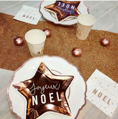 pack de decorations de table de noel rose gold pour 8 personnes | jourdefete.com