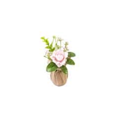 bouquet de fleurs artificielles avec rose blanche ou rose au choix | jourdefete.com