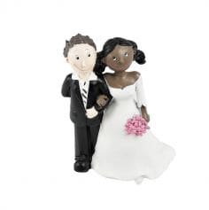 Figurine pour mariage - 10 x 6 x 15 cm - Couple de mariés mixte | jourdefete.com