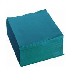 100 serviettes ouate de cellulose couleur bleu canard de 38 cm | jourdefete.com