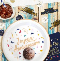 Sachet de 20 décorations de table - Joyeux Anniversaire - Collection Confettis