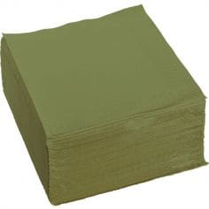 Craquez pour ce sublime sachet de 100 Serviettes Ouate de cellulose de couleur Vert Olive | jourdefete.com