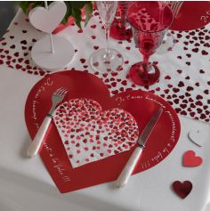 2 sets de table en forme de cœur - Saint-Valentin