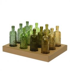 Vase en verre - Recycle ton vert - 24 cm - Couleur au choix