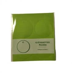 12 étiquettes vertes à personnaliser - Diamètre 5 cm