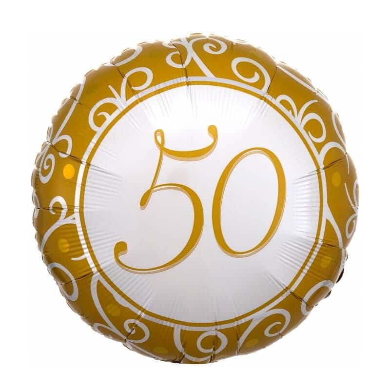 Ballon aluminium anniversaire 50 ans argent (x1)