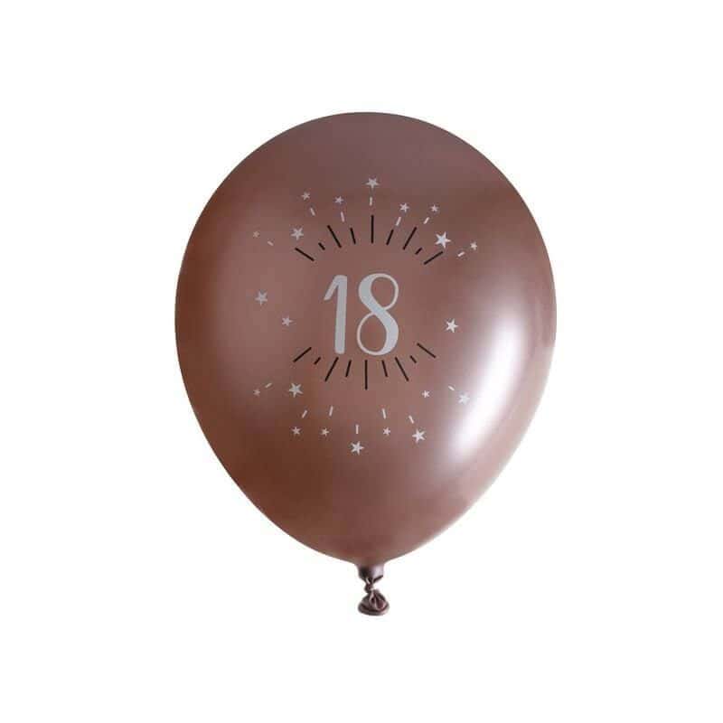 6 ballons 23 cm joyeux anniversaire 50 ans rose gold