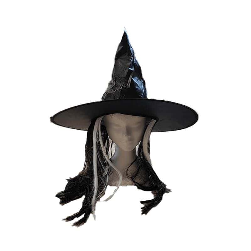 Chapeau de sorcière noir pour Halloween, chapeau de fête à large