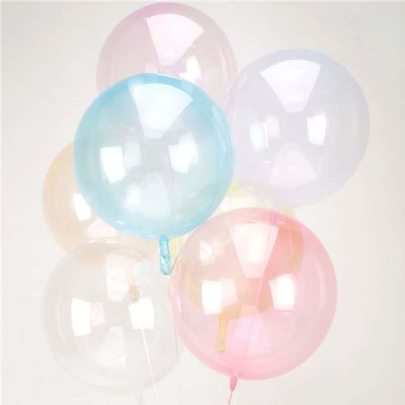 Ballon transparent avec confettis rouge 45cm (x6) REF/BALCTR
