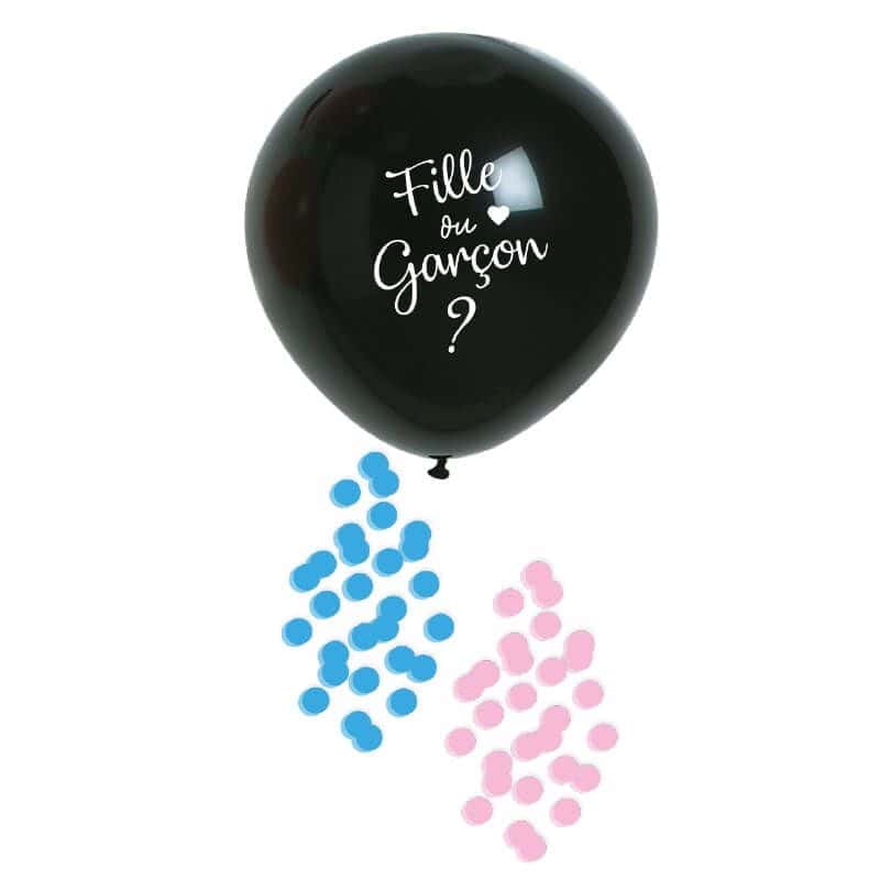 Ballon géant avec confettis à éclater pour fête gender reveal