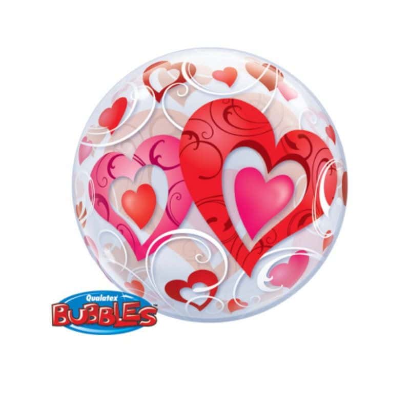 Ballon Hélium Bubble Cœurs - Jour de Fête - Saint-Valentin - Événements