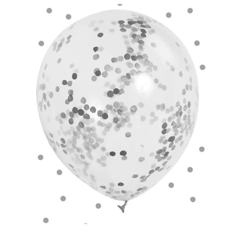 6 Ballons confettis or et noir - 30 cm - Jour de Fête - Noces d'Or et d