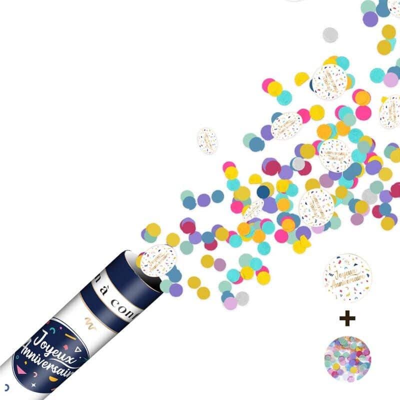Canon à Confettis Joyeux Anniversaire - Jour de Fête - Boutique Jour de fête