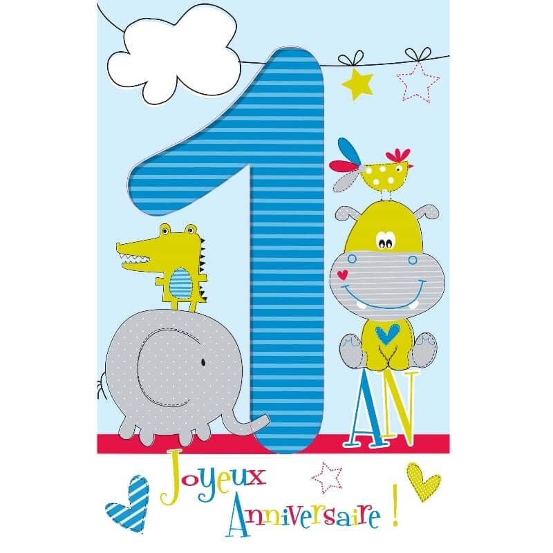 Stickers bébé joyeux anniversaire 1 an à acheter en ligne