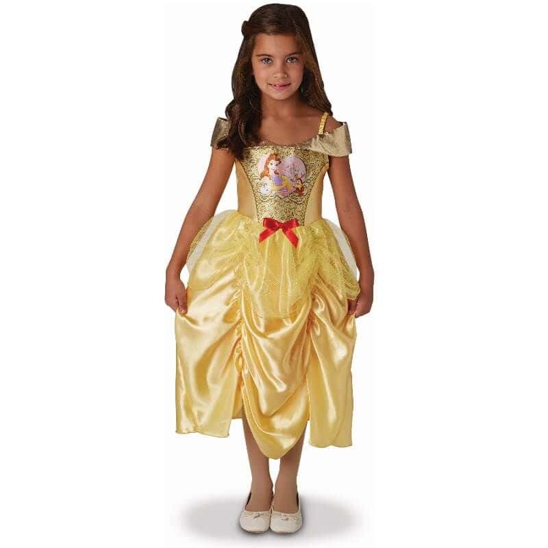 Disney Officiel Classic Robe Belle et la Bête Déguisement Princesse Fille -  Fabrique avec un matériau très doux - Noël Halloween Carnaval Deguisement