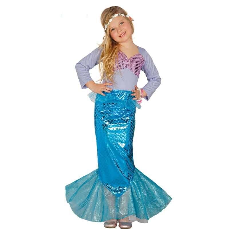 Costume de sirène Ariel pour filles, déguisement pour enfants