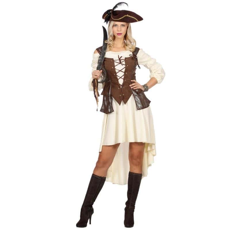 Déguisement Femme - Robe de Pirate avec Bustier - Taille au Choix