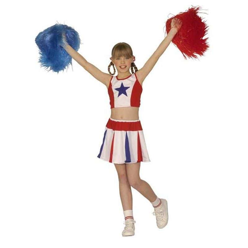 Déguisement PomPom Girl Cheerleader - Coti-Jouets Kermesse, Fêtes et Déguisements  Déguisement Taille 07-09 Ans