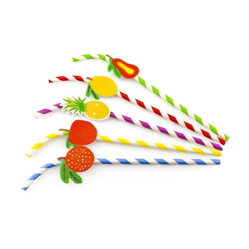 Pailles colorées pliables pour la fête x 1440 - 36 paquets de 40 pcs