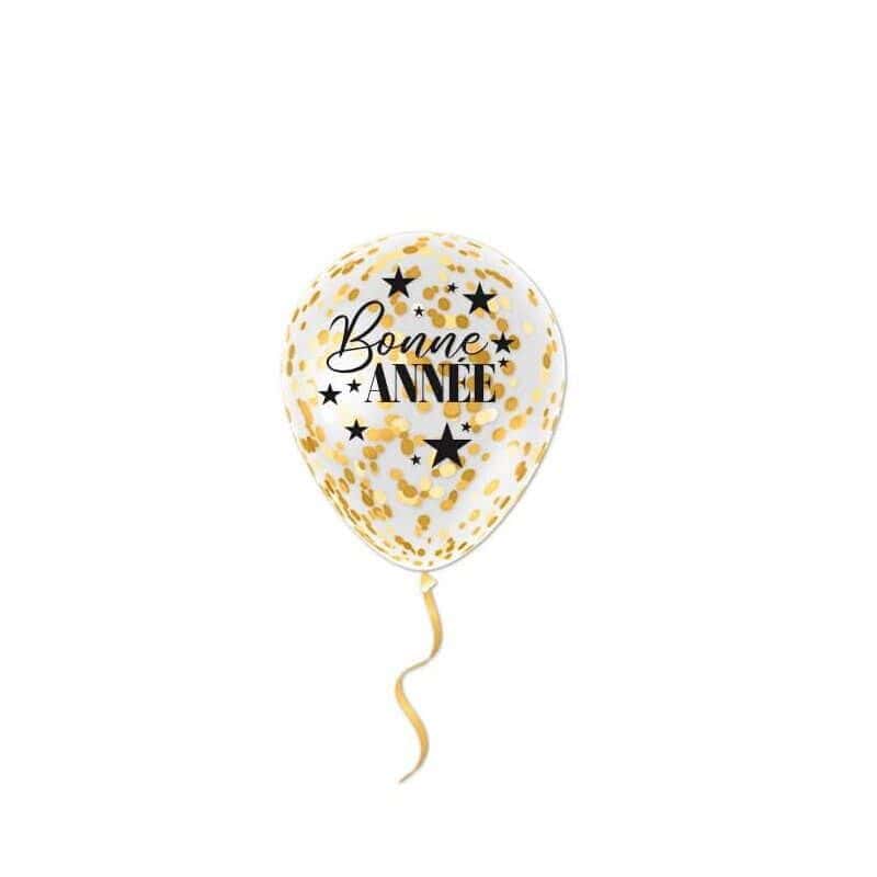 40 Ballons Confettis Or Latex Transparent avec Confettis Doré pour  Anniversaire, Fête et Decoration Nouvel An