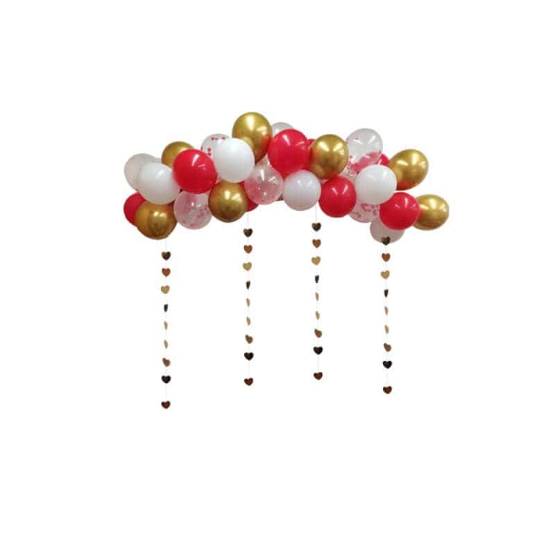 Kit Arche 35 Ballons - La Loveuse - Rouge, Or, Blanc et 4
