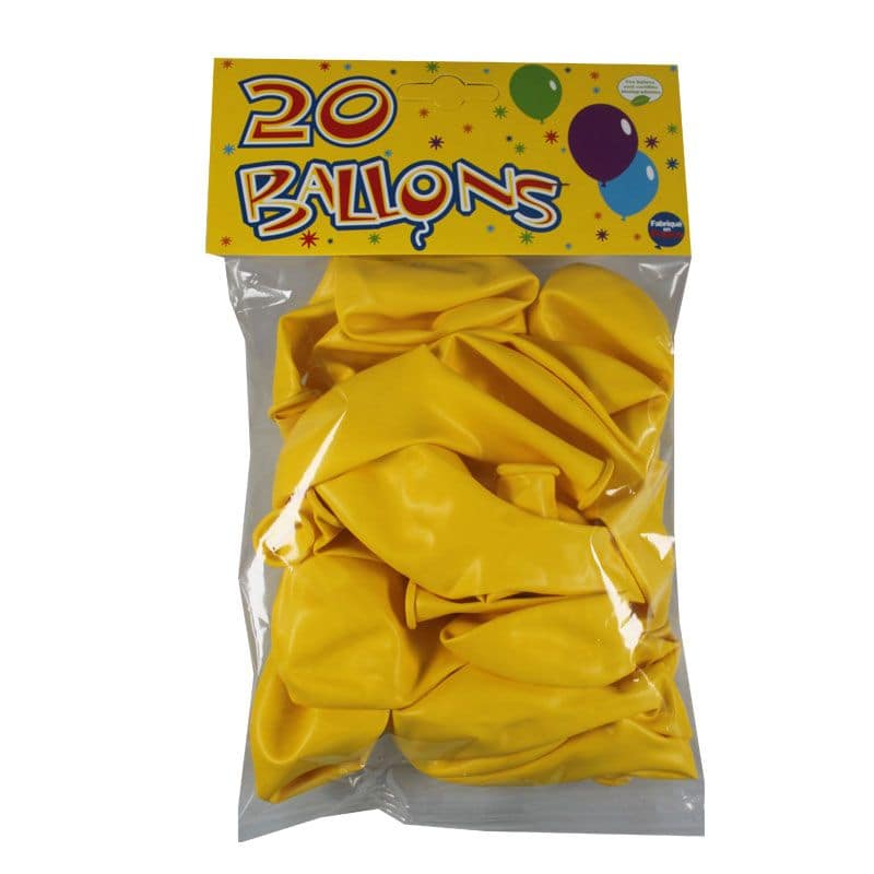 20 ballons jaune  ballon de baudruche pas cher- Fête en folie