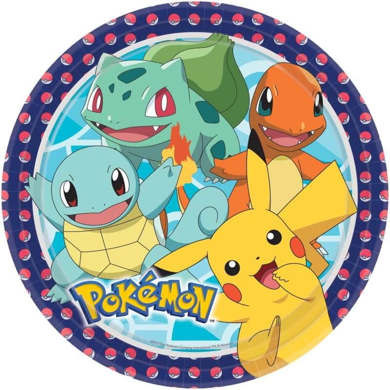 Fournitures d'anniversaire Pokémon pour enfants, assiettes