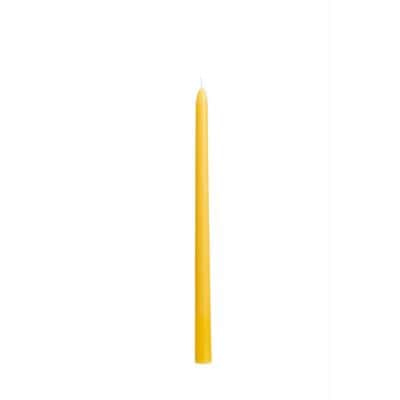 2 bougies flambeau de 30 cm couleur jaune moutarde | jourdefete.com
