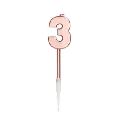 bougie chiffre metallique rose gold pour anniversaire | jourdefete.com