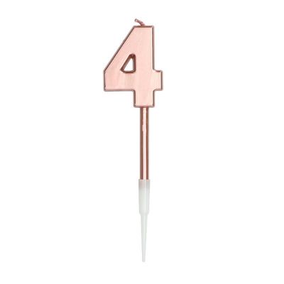 bougie chiffre metallique rose gold pour anniversaire | jourdefete.com
