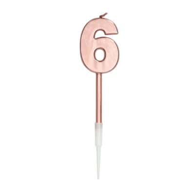 bougie chiffre metallique rose gold pour anniversaire | jourdefete.com