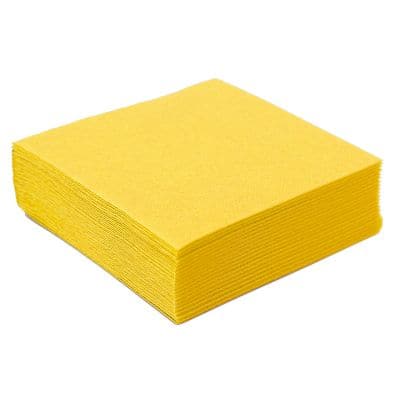 50 Petites Serviettes Microgaufrées - Jaune