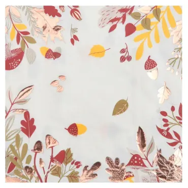 Des serviettes aux motifs d'automne avec effet doré pour votre table | jourdefete.com