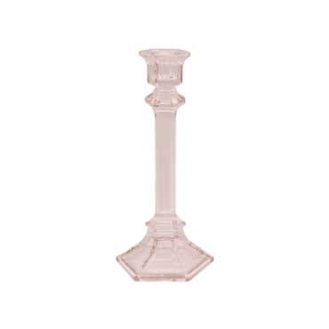 Bougeoir Chandelier en verre - 10,5 x 24,5 cm - Couleur au choix