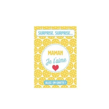 carte à gratter simple modèle au choix maman ou papa je t'aime | jourdefete.com