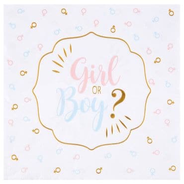 20 serviettes girl or boy en papier