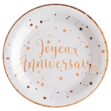 assiette-joyeux-anniversaire-rose-gold|jourdefete.com