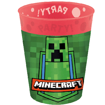 Un magnifique gobelet réutilisable rouge à l'effigie de Minecraft pour l'anniversaire de votre enfant | jourdefete.com