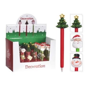 stylo resine pere noel / sapin de noel / bonhomme de neige |jourdefete.com