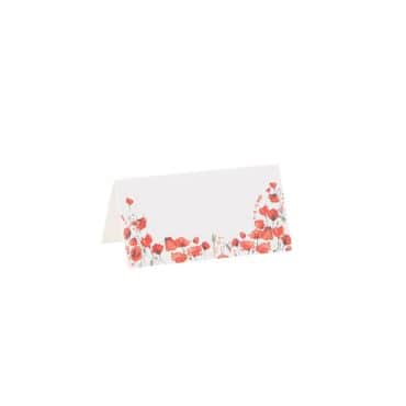 10 Marque-Places coquelicots de la Collection Poppy Love