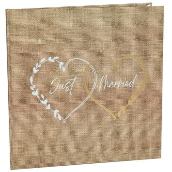 Un superbe livre d'or avec une impression en toile de jute pour votre mariage | jourdefete.com